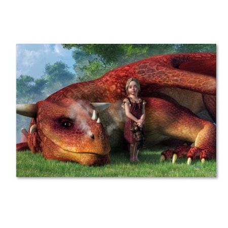 Daniel Eskridge 'A Little Girl And Her Dragon' Canvas Art,30x47